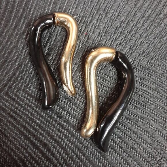 Zara Goldtone, Bejeweled and Enameled Statement Earrings - Picture 15 of 15